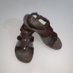 Merrell Sandals Womens Size 9 Brown Leather Strappy Hook & Loop Comfort Shoes